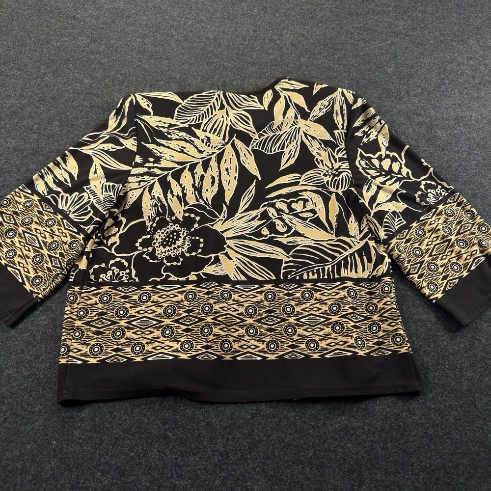 K Studio Women's Open front Multi Design 3/4 Sleeve Cardigan Size 12 - Picture 4 of 8